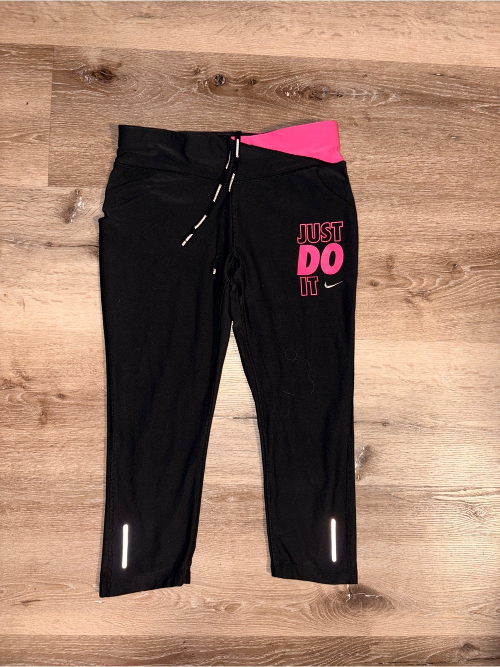 Nike Black Leggings with Pink Accents